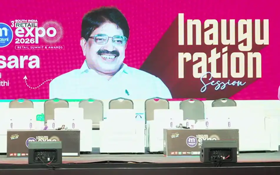 Raju Apsara at the South India Retail Expo 2026 inauguration session